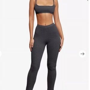 House of CB Charcoal Ribbed Wide Leg Pants & Top Set